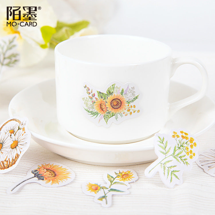 Gänseblümchen- und Sonnenblumen-Aufkleberbox