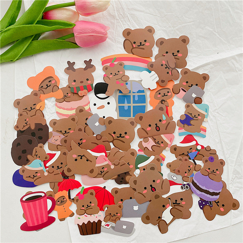 60 Stück wasserdichte Bärenaufklebertüte