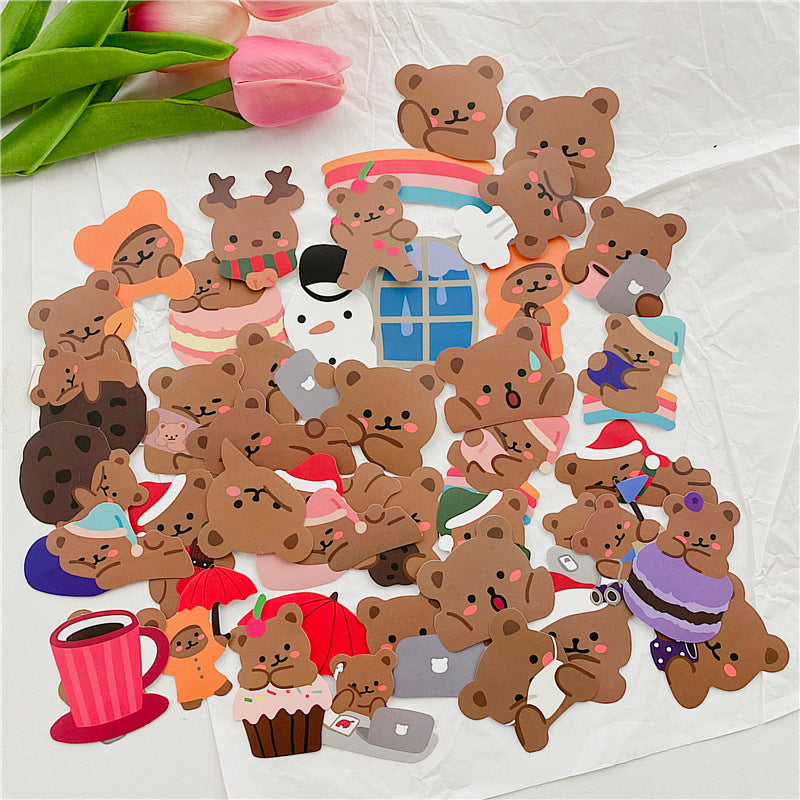 60 Stück wasserdichte Bärenaufklebertüte