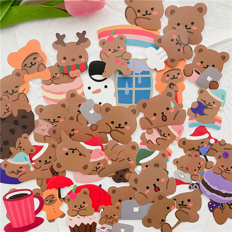 60 Stück wasserdichte Bärenaufklebertüte