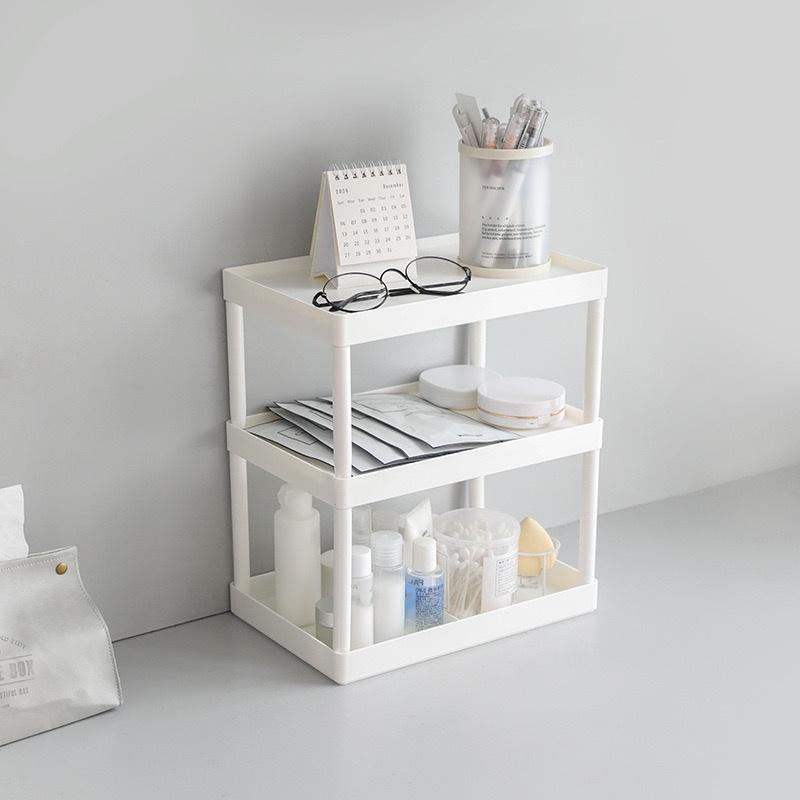 Minimalist Simple White Double Layer Desk Organizer