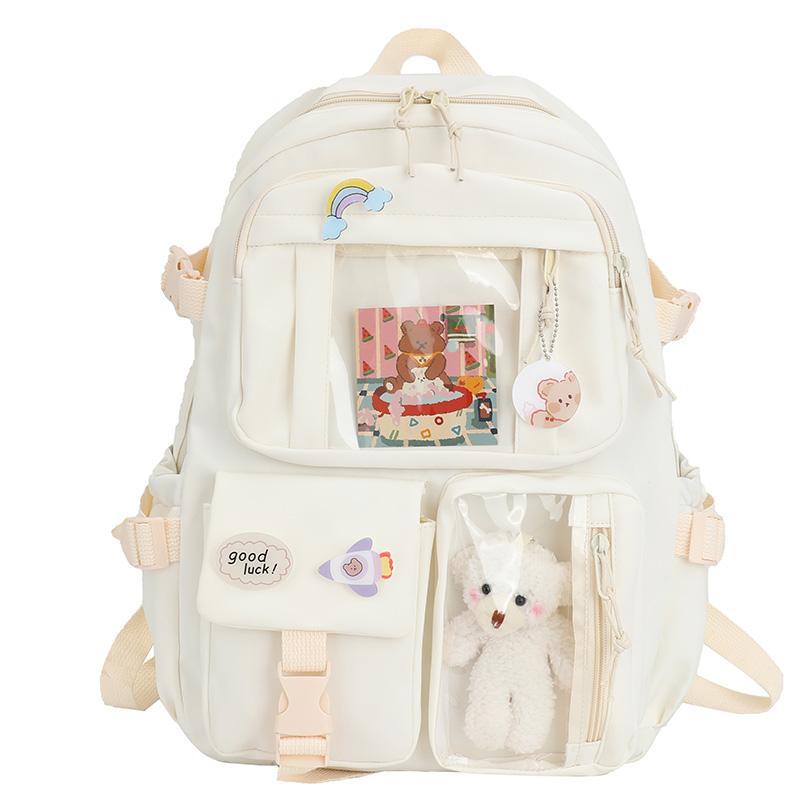 Cute Multi-Pocket Nylon Backpack