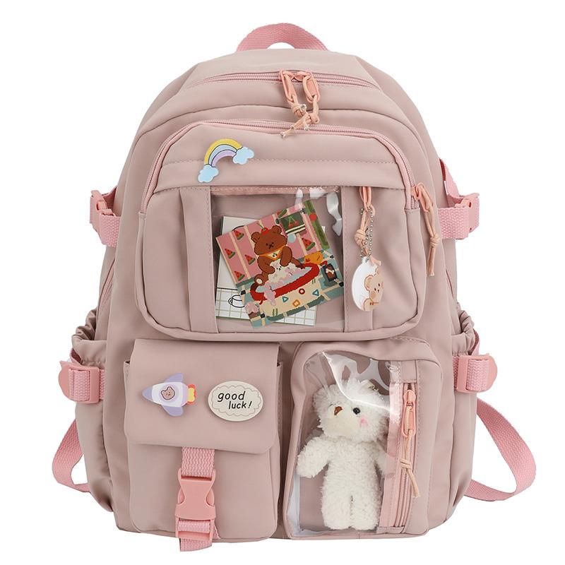 Cute Multi-Pocket Nylon Backpack