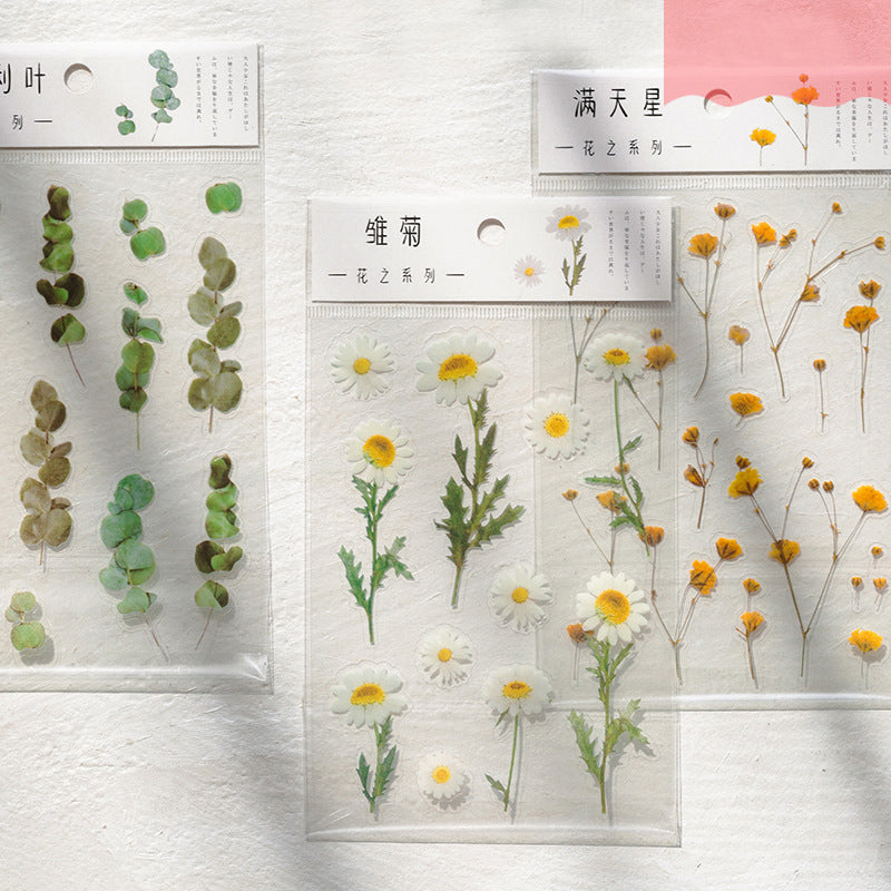 Flower Series 1 PET Vintage Sticker Sheet
