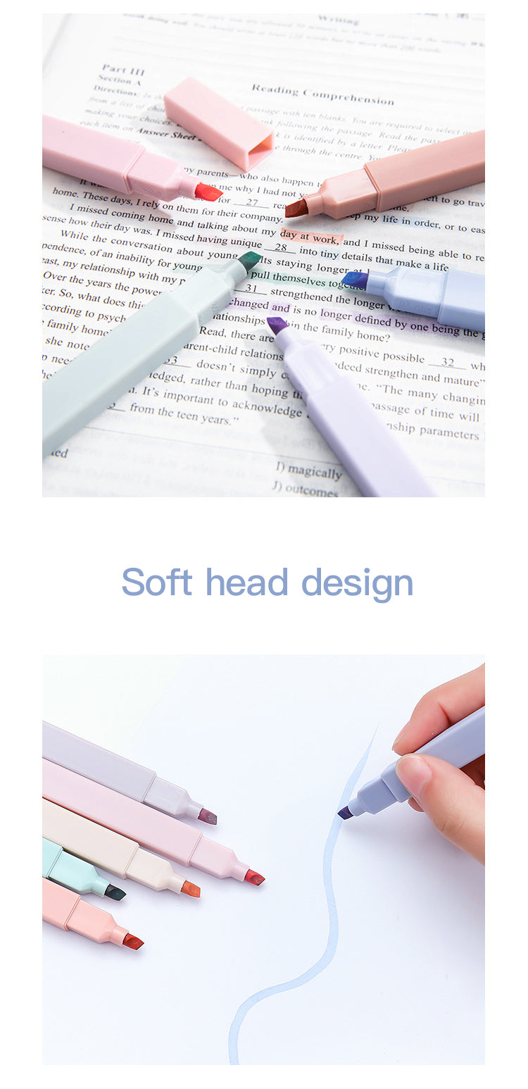 Soft Tip Highlighter 6 Pieces Set