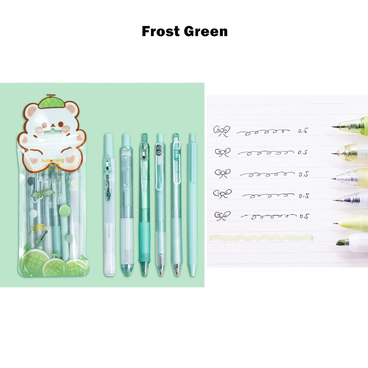 6pcs Cream Gel Pen and Highlighter Set