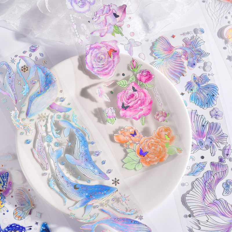 Ausverkauf! Glitzernde Laser-Tiere-Aufkleber