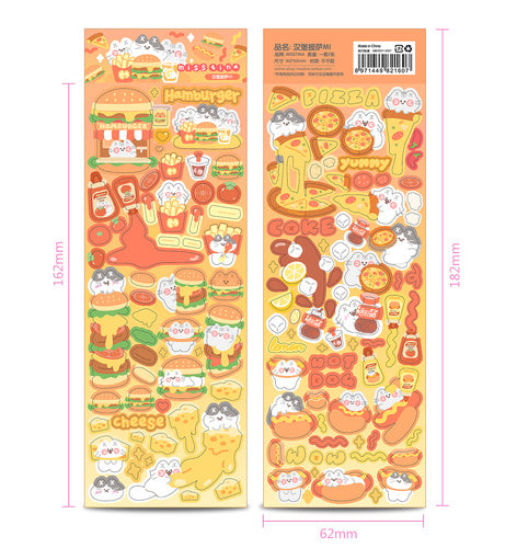 عروض! ملصقات MISSTINA بدون إطار للهامبرجر والبيتزا