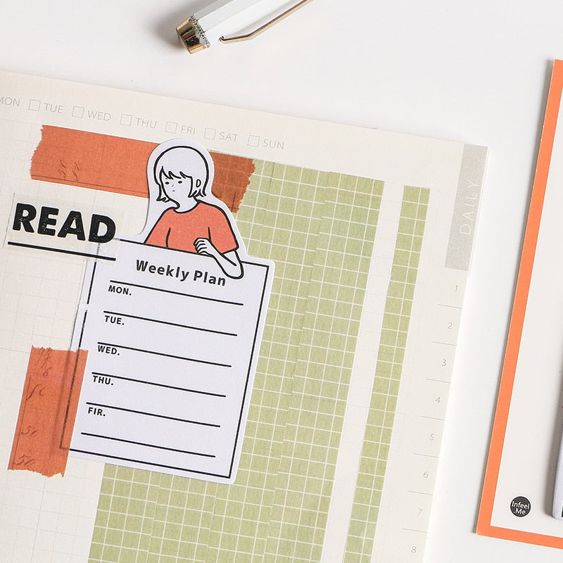 Einfarbige Haftnotizen für Zeitplaner