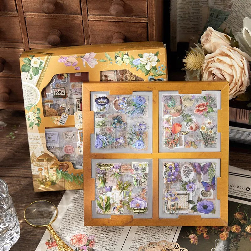 100 Pcs Vintage Garden Sticker Set