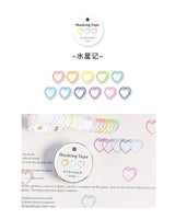 Candy Color Heart Adhesive Stickers Washi Tapes