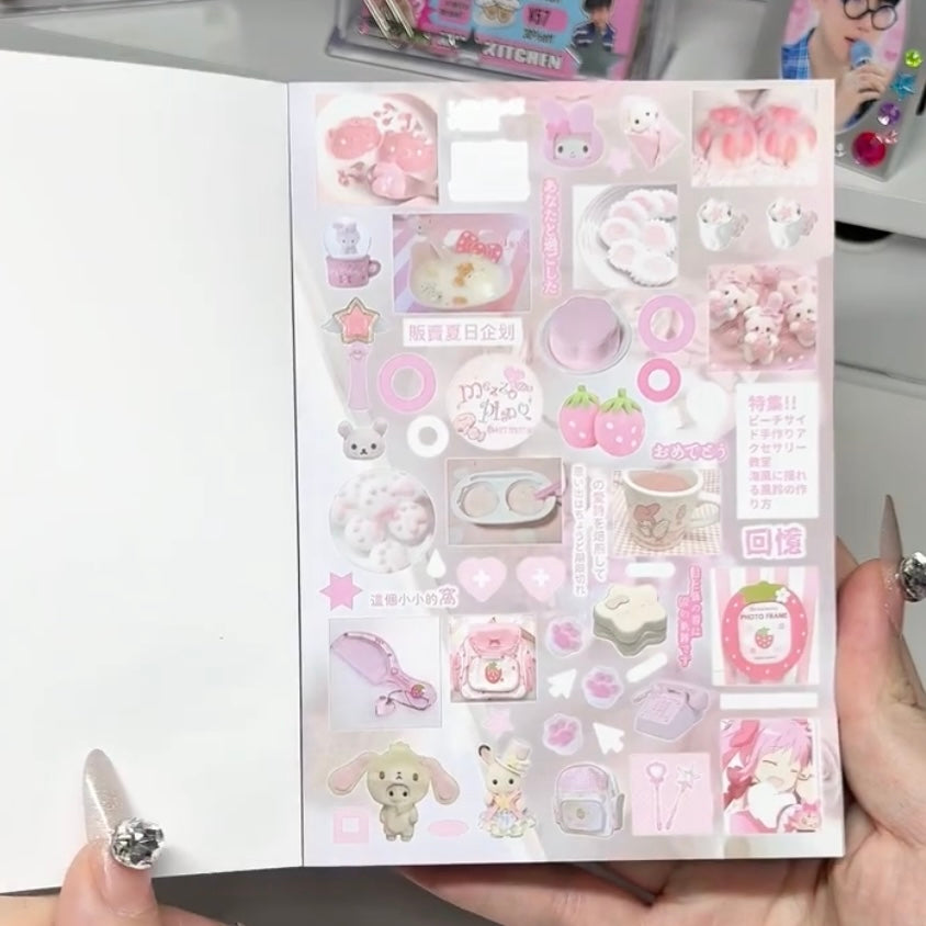 Blue Rain Retro Sticker Book