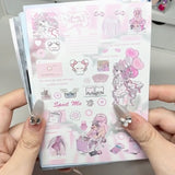 Blue Rain Retro Sticker Book