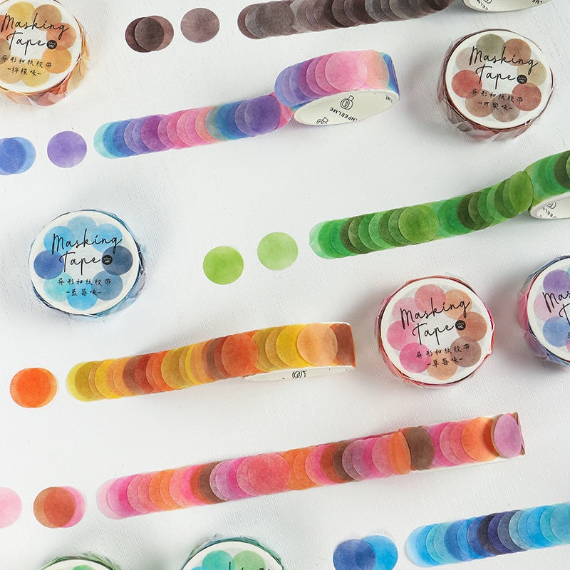Candy Color Dot Adhesive Stickers Washi Tapes