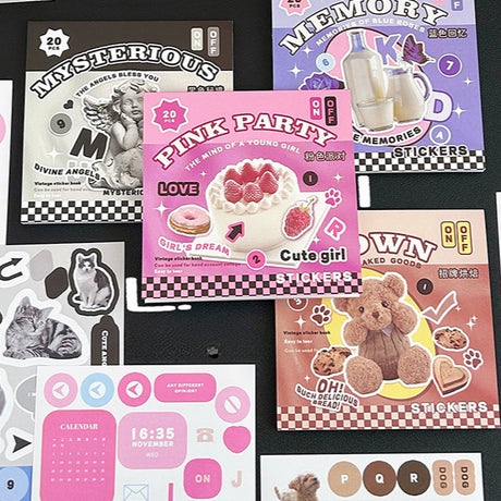 Retro Style Square Sticker Book