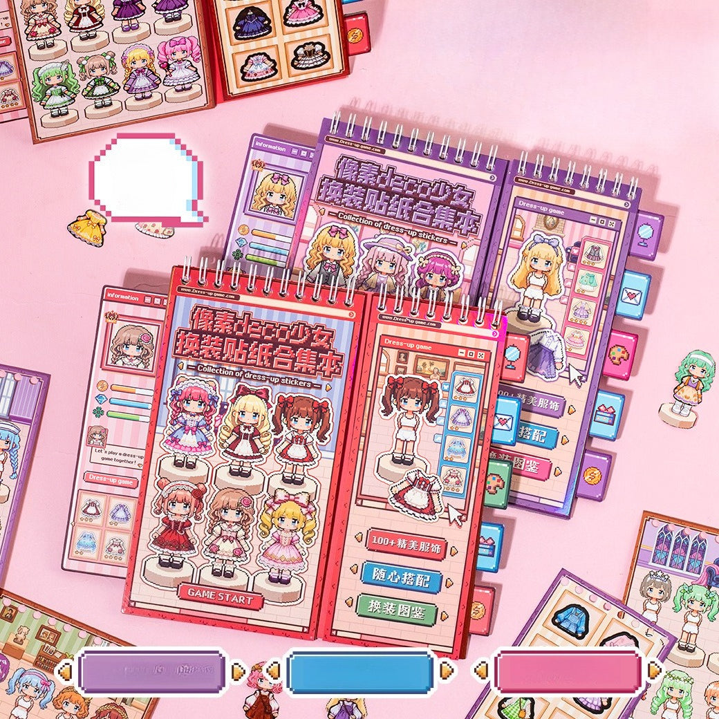 Pixel Cloth Changing Spiral Sticker Book