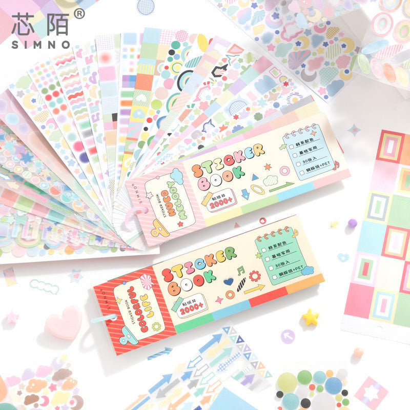 2000pcs Essential Sticker Book Series