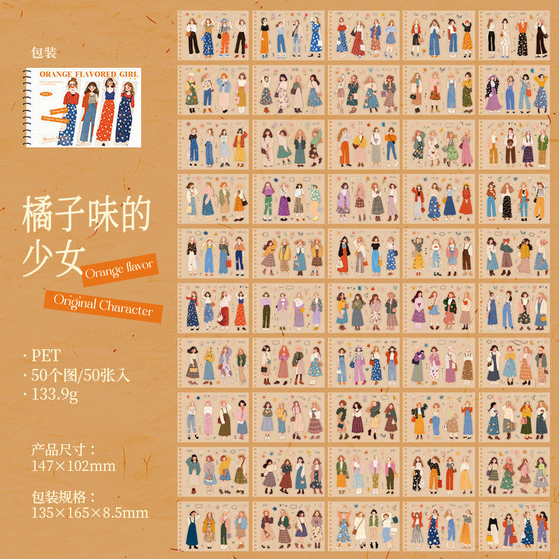50 pages PET Character Sticker Book