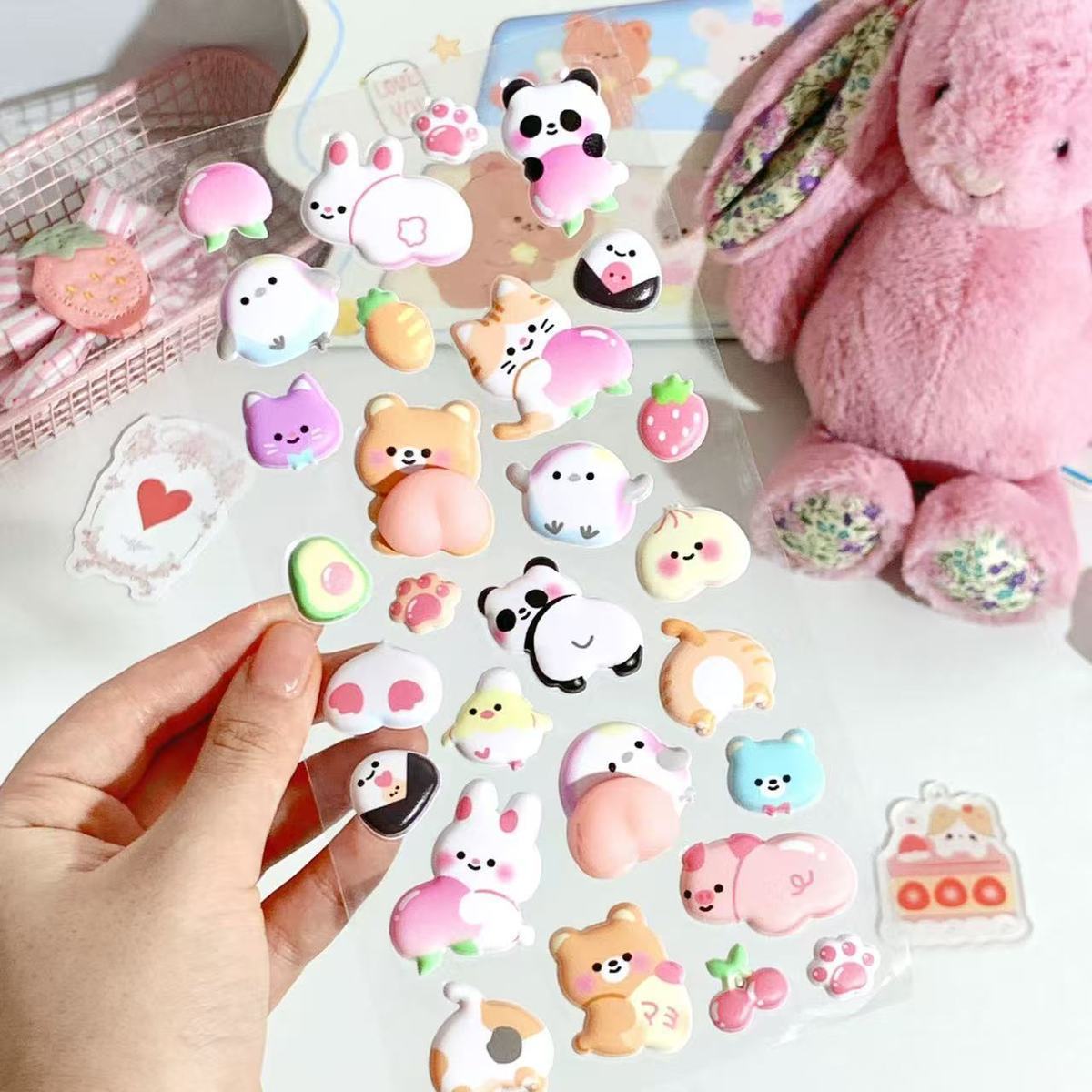 Cute Animal Squishy 3D Sticker Sheet Vol.2