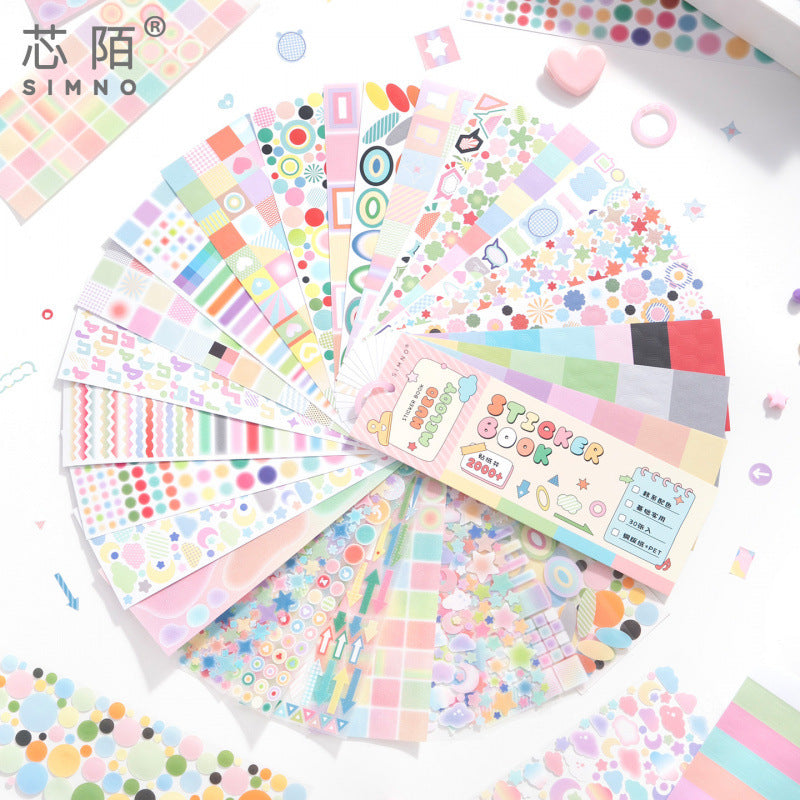 2000pcs Essential Sticker Book Series