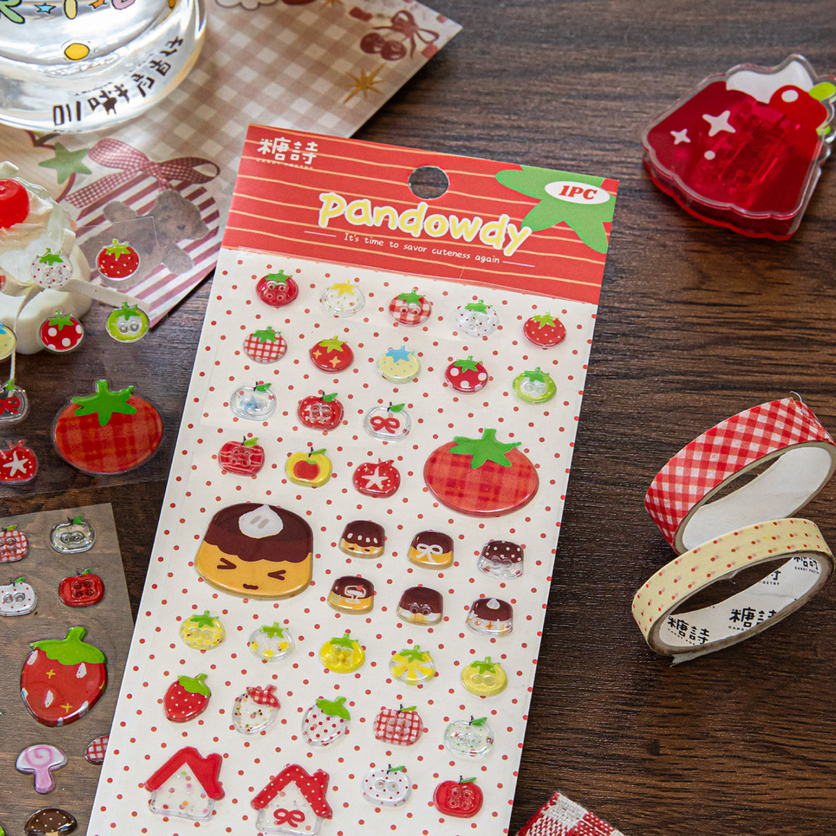 Retro Button 3D Sticker Sheet
