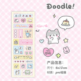 Cute Puppy and Cat Doodle Sticker