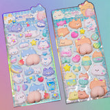 Cute Animal Squishy Puffy Sticker Sheet Vol.1