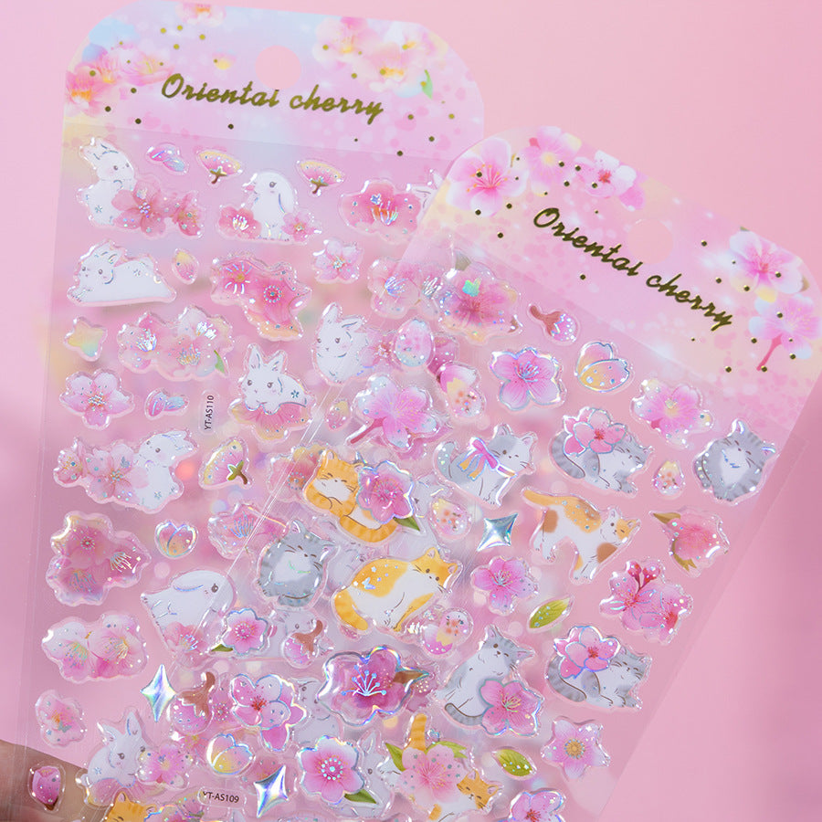 Sakura 3D Sticker Sheet