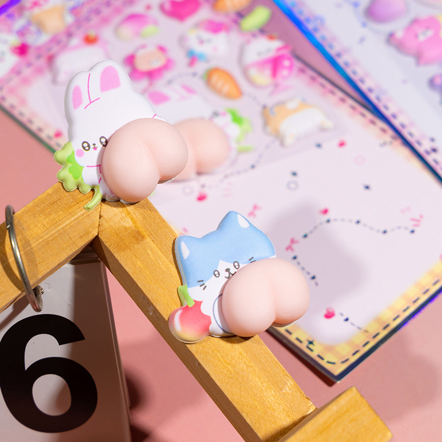 Cute Animal Squishy Puffy Sticker Sheet Vol.1