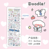 Cute Puppy and Cat Doodle Sticker