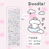 Cute Puppy and Cat Doodle Sticker