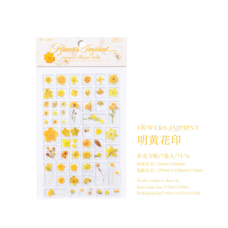 Dry Flower 3D Sticker Sheet