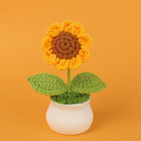 Rejoyce – Handgemachte gehäkelte Sonnenblume im Topf