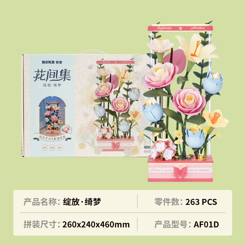 DIY Flower Bouquet Building Blocks Model Set