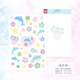 Half Summer Glitter 3D Sticker Sheet