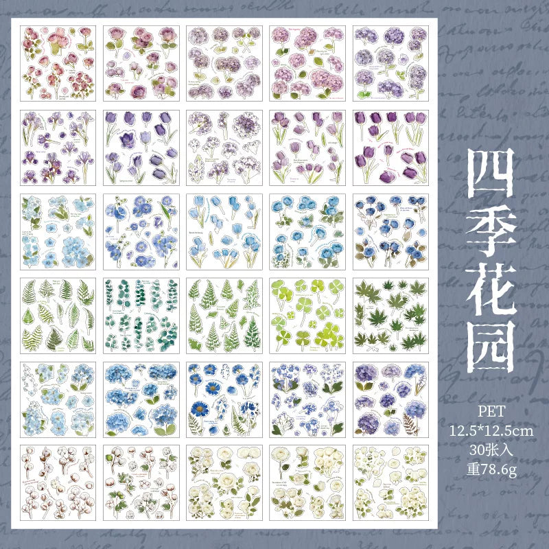 Vintage Flower Collection Sticker Book