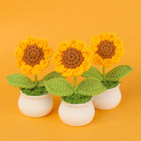 Rejoyce – Handgemachte gehäkelte Sonnenblume im Topf
