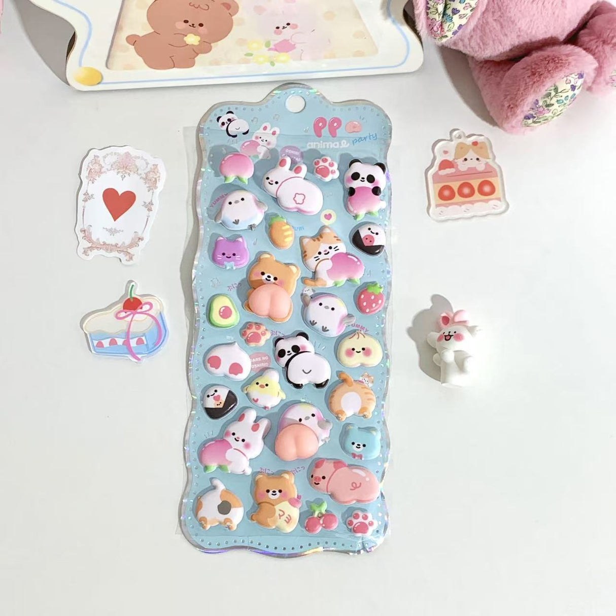 Cute Animal Squishy 3D Sticker Sheet Vol.2