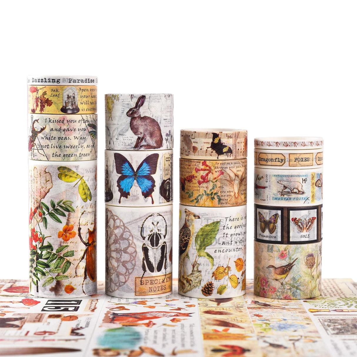 18 Rolls Vintage Washi Tape Set