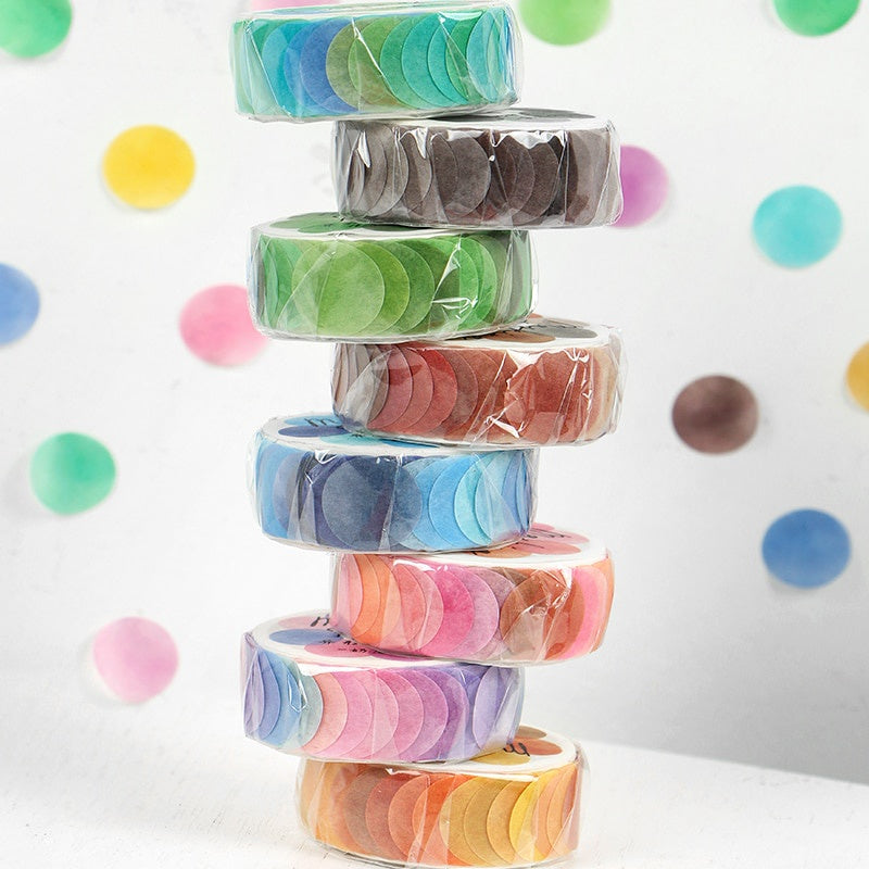 Candy Color Dot Adhesive Stickers Washi Tapes