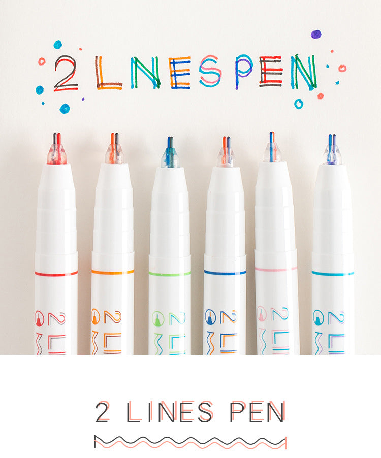 Creative Double Line Gel Pen