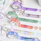 Washi-Tapes mit Herz-Aufklebern in Bonbonfarben
