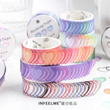 Candy Color Heart Adhesive Stickers Washi Tapes