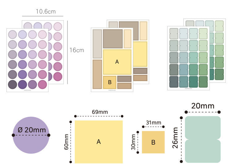 Multifunctional Colorful Palette Stickers