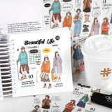 Fashion Lovely Girls Sticker Sheet