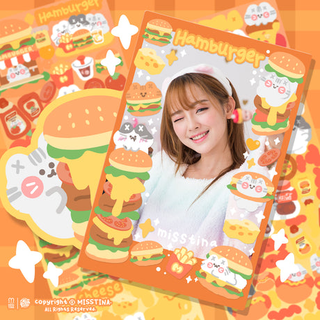 MISSTINA Hamburger&Pizza Rimless Stickers