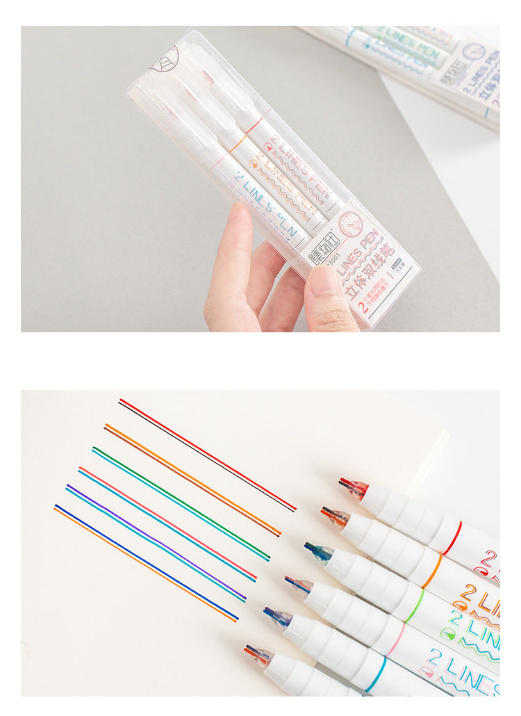 Creative Double Line Gel Pen