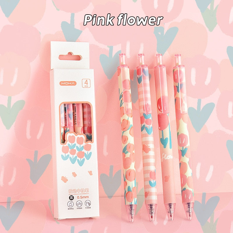 Romantic Flower Gel Pens Set