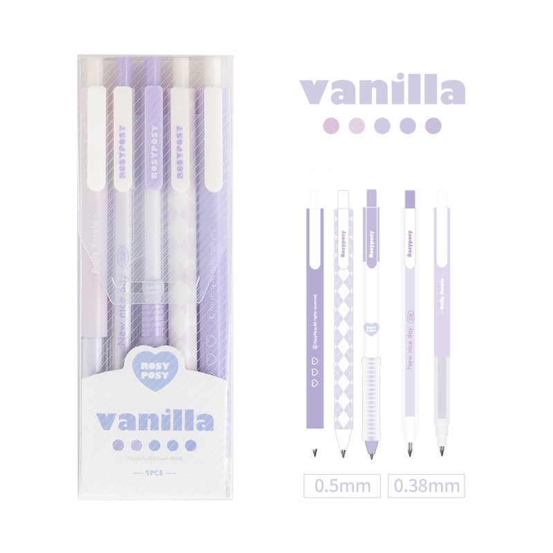 5pcs Nice Checkerboard Gel Pen Set