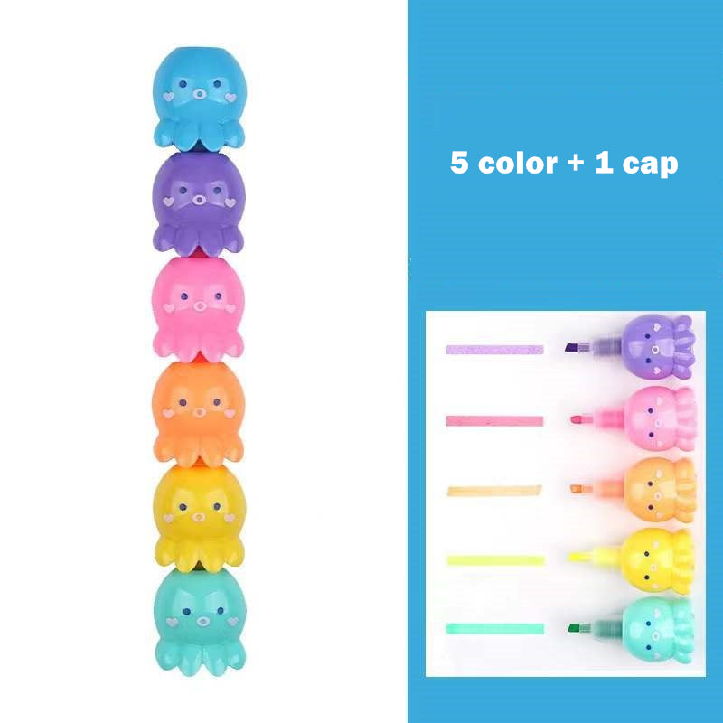 Little Octopus Color Highlighter Pens
